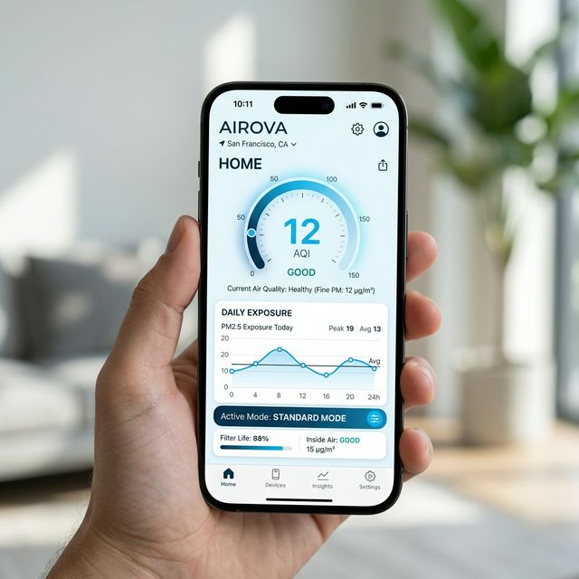 AIROVA App interface