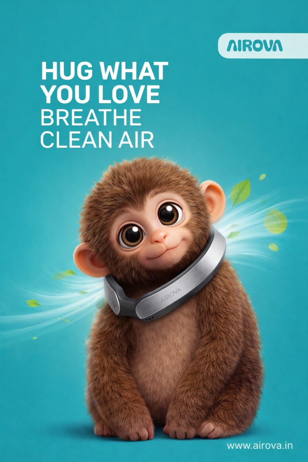 Couple wearing AIROVA clean air neckbands